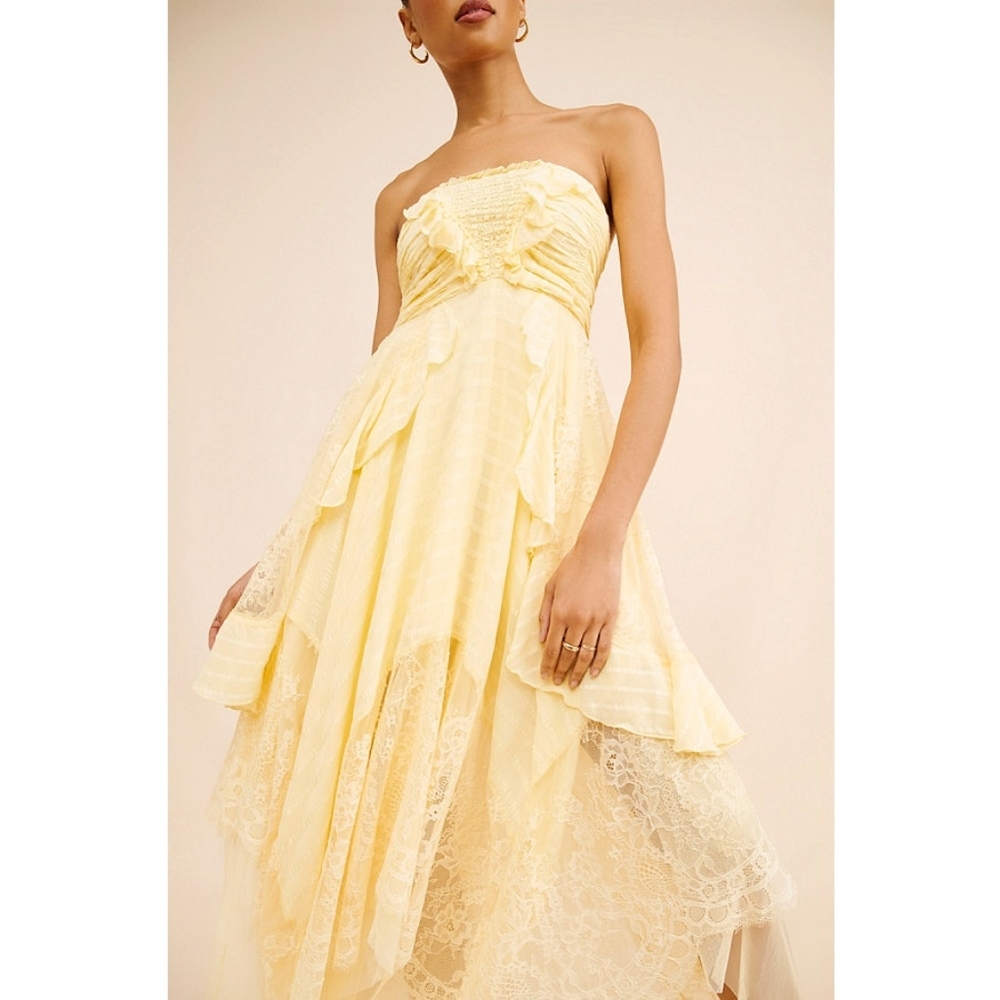 Free People Fairycore Sheer Bliss Lace Anise Flower Maxi Dress